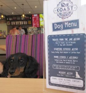 Lapping it up: Lola is spoilt for choice with her own menu