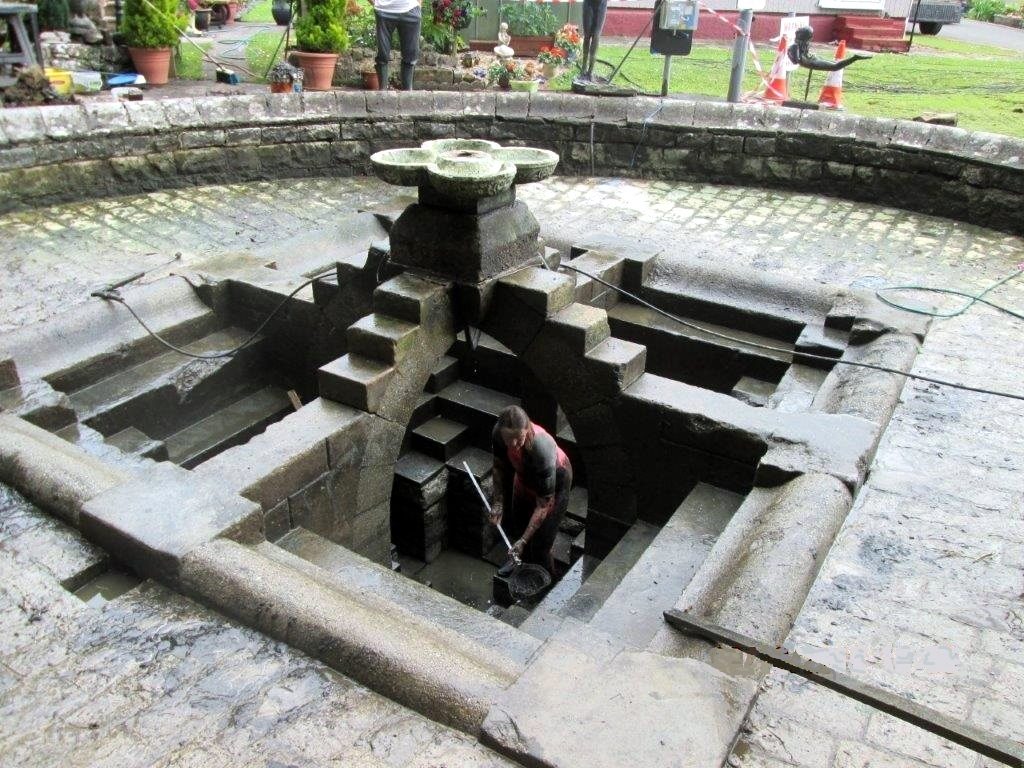 Hidden charms: the historic wallowing pool was only discovered after the ornamental pond had been drained</em srcset=